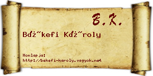 Békefi Károly névjegykártya