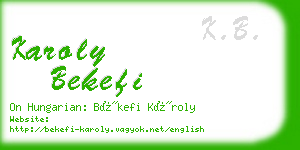 karoly bekefi business card